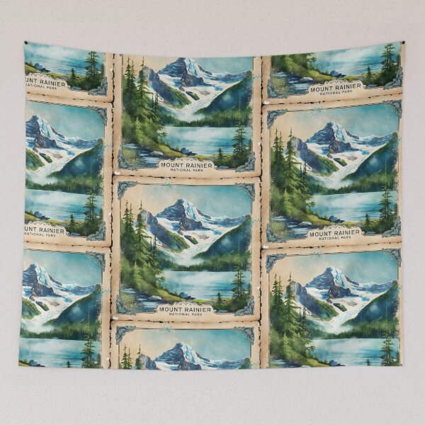 Item preview, Mount Rainier National Park Postcard Vintage Retro Travel designed and sold by TravelPostcardGems.