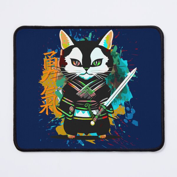 Item preview, Samurai Ninja Warrior Cat with Ninja Sword designed and sold by navarraspain.