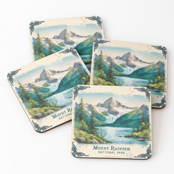 Item preview, Mount Rainier National Park Postcard Vintage Retro Travel designed and sold by TravelPostcardGems.