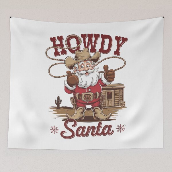 Item preview, Howdy Santa Cowboy Christmas Design for Festive Fun designed and sold by BunBuntheDog-.