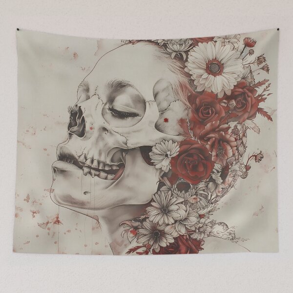 Item preview, Floral skull Calavera style designed and sold by LaylaOz.
