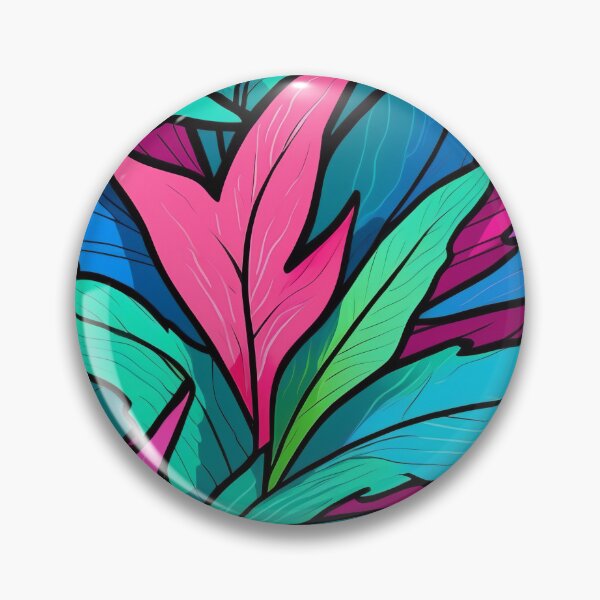Item preview, Vivid Tropical Foliage with Bold Pink Hues designed and sold by ArtComixHaven.