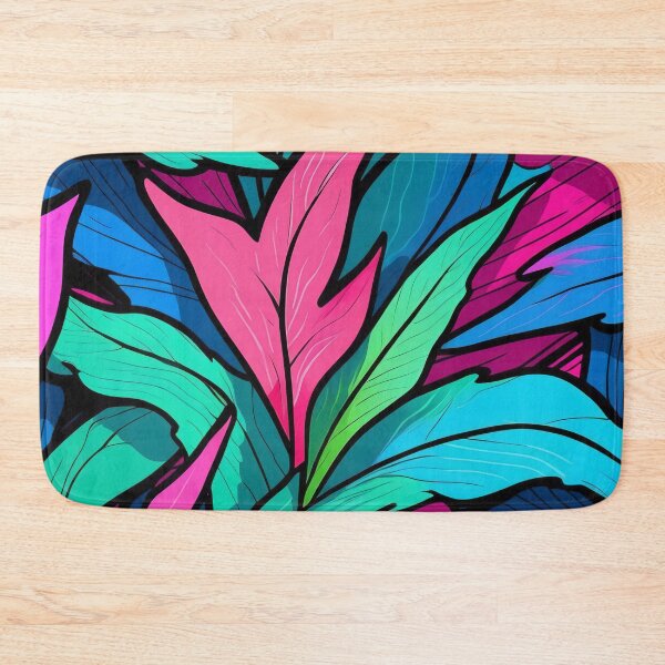 Item preview, Vivid Tropical Foliage with Bold Pink Hues designed and sold by ArtComixHaven.