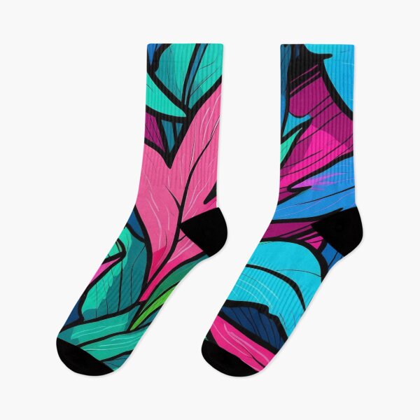 Item preview, Vivid Tropical Foliage with Bold Pink Hues designed and sold by ArtComixHaven.