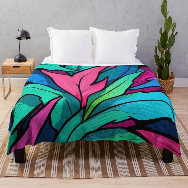 Item preview, Vivid Tropical Foliage with Bold Pink Hues designed and sold by ArtComixHaven.