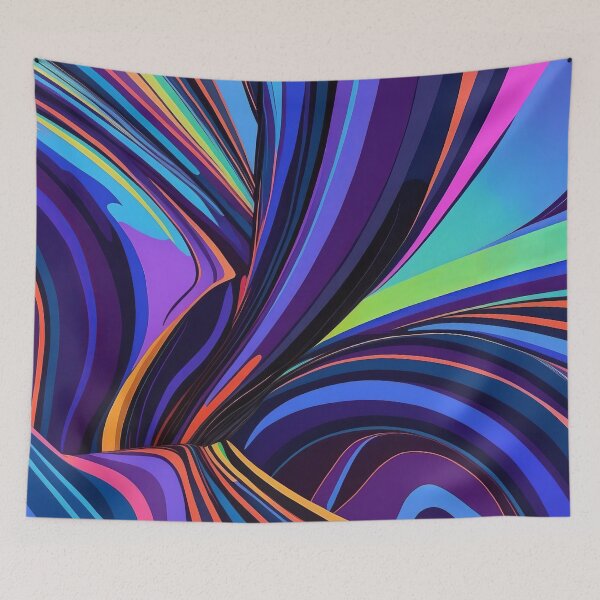 Item preview, Vibrant Waves of Colourful Abstract Flow Design designed and sold by ArtComixHaven.