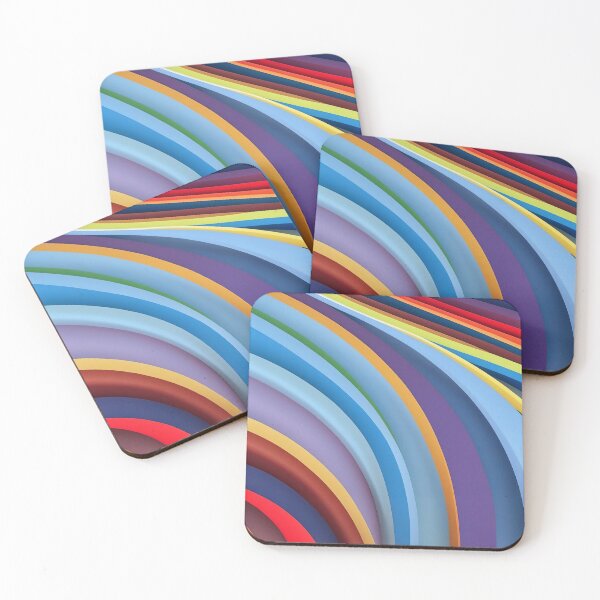 Item preview, Curved Waves of Vibrant Colours in Motion designed and sold by ArtComixHaven.