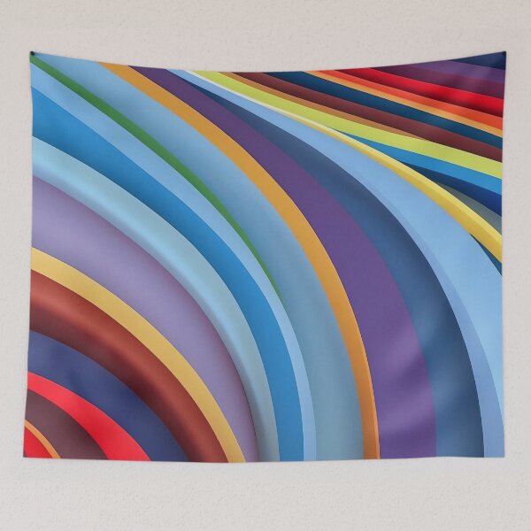 Item preview, Curved Waves of Vibrant Colours in Motion designed and sold by ArtComixHaven.