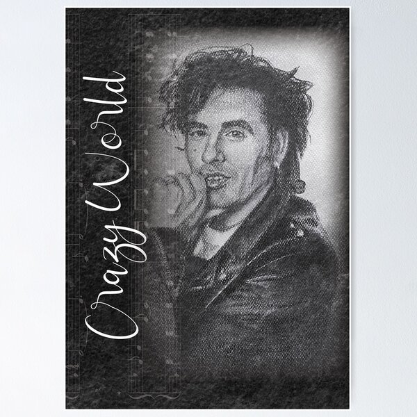 Item preview, Christy Dignam Crazy World Poster Print designed and sold by ConorKeeganArt.