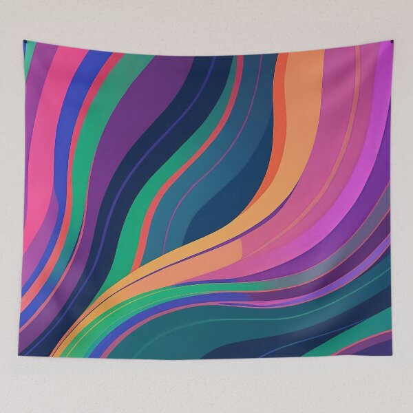 Item preview, Vibrant Curves Flowing Across a Dynamic Canvas designed and sold by ArtComixHaven.