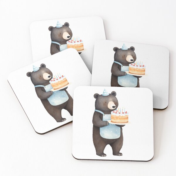 Item preview, Cute bear with a cake designed and sold by Victoria Riabov.