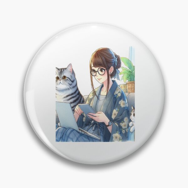 Item preview, Cat lover with laptop and smart phone designed and sold by CreatedbyKandJ.