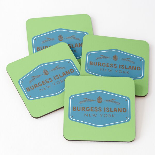 Item preview, Burgess Island New York rustic patch - blue designed and sold by YonderAndBeyond.