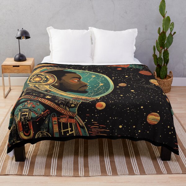 Item preview, Space Guardian Black Astronaut looking out at space designed and sold by BeatnikBuddha.