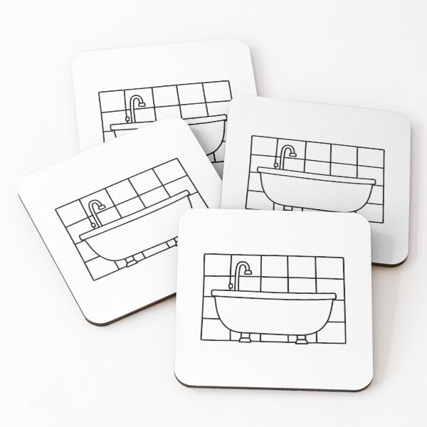 Item preview, Doodle of a tiled bathroom with epoxy grout designed and sold by rasagamastore.