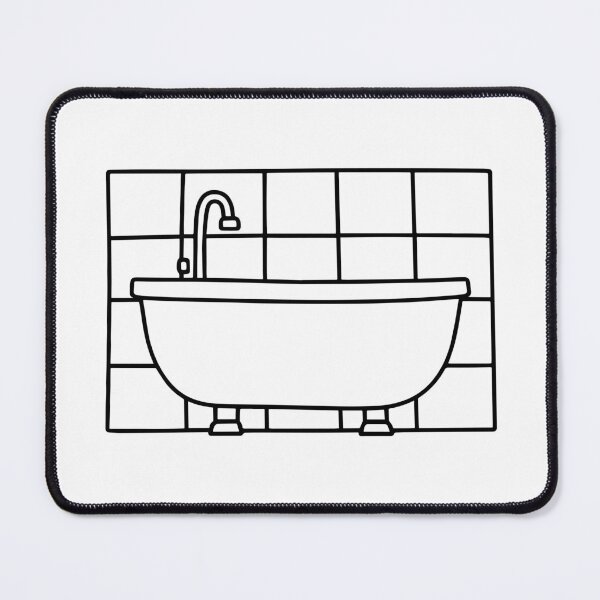Item preview, Doodle of a tiled bathroom with epoxy grout designed and sold by rasagamastore.