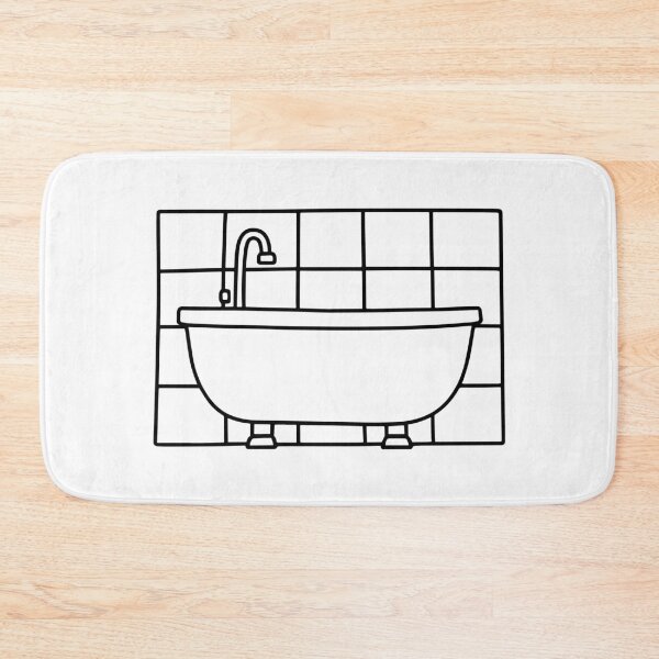 Item preview, Doodle of a tiled bathroom with epoxy grout designed and sold by rasagamastore.
