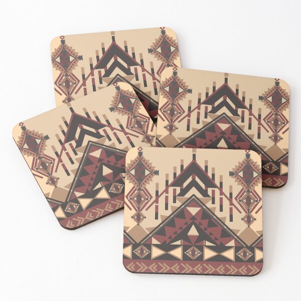 Item preview, ethnic pattern, geometric,on background, red brown,design, tribal fabric. designed and sold by DMTJ.