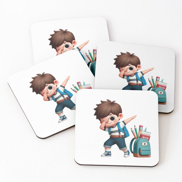Item preview, Cool Dabbing Boy with Backpack and School Supplies designed and sold by ManeeStore.