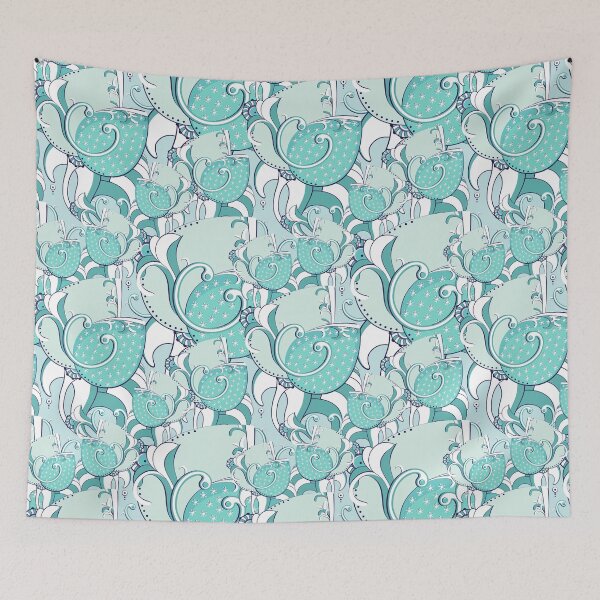 Item preview, Big abstract flower, Turquoise version designed and sold by Alex  Blud.