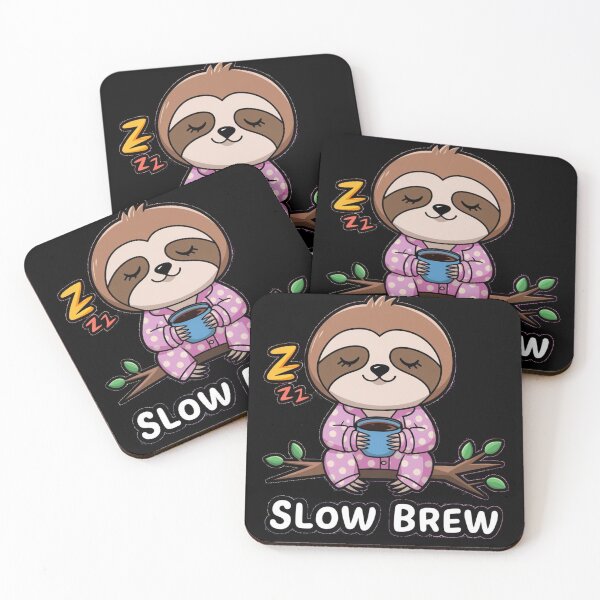 Item preview, Sleepy Sloth Coffee Time - Slow Brew in Pink Pajamas designed and sold by pr1me-shop.