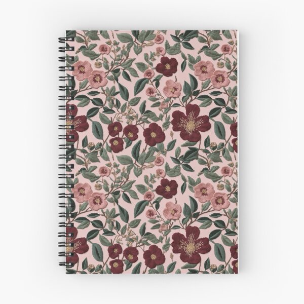 Item preview, Patrón de flores botánicas rosas: bordado falso designed and sold by FlowerMeFlorals.