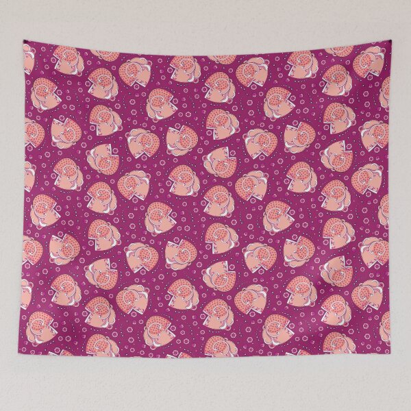 Item preview, Abstract flower, Peach on burgundy background designed and sold by Alex  Blud.