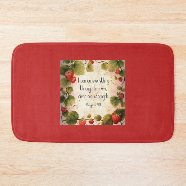 Item preview, Philippians 4:13 Bible Verse on Classic Strawberry Vine Design designed and sold by Our Bible Journey.
