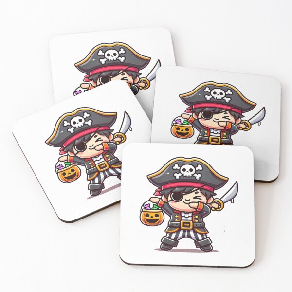 Item preview, Dabbing Pirate Kid with Trick-or-Treat Candy Bucket designed and sold by ManeeStore.