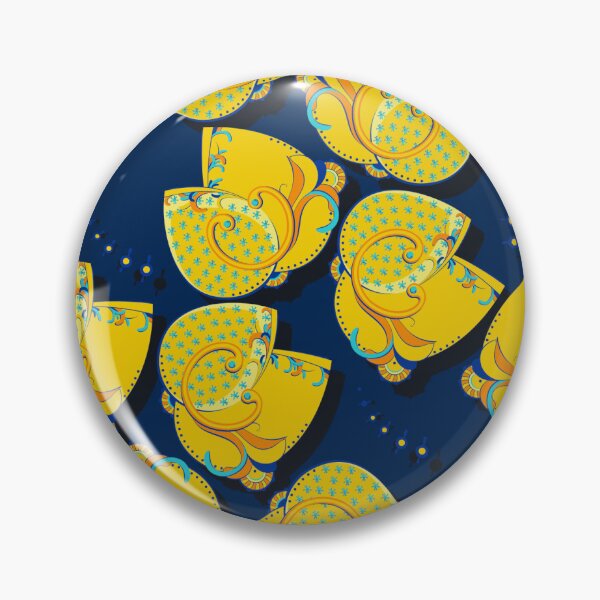 Item preview, Abstract flower, Yellow on blue background designed and sold by Alex  Blud.