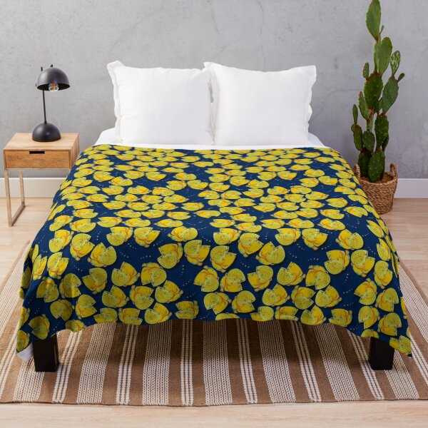 Item preview, Abstract flower, Yellow on blue background designed and sold by Alex  Blud.