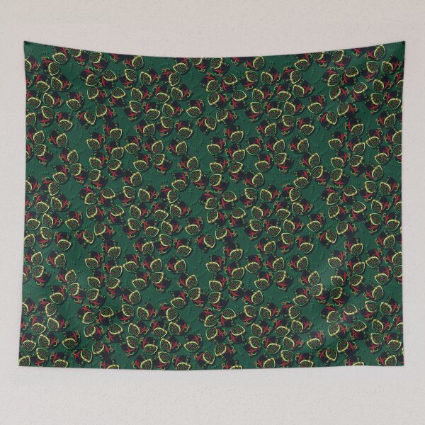 Item preview, Abstract flower, Green-Black on dark green background designed and sold by Alex  Blud.