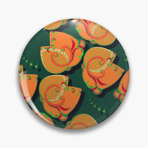 Item preview, Abstract flower, Orange on dark green background designed and sold by Alex  Blud.