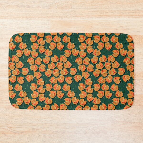 Item preview, Abstract flower, Orange on dark green background designed and sold by Alex  Blud.