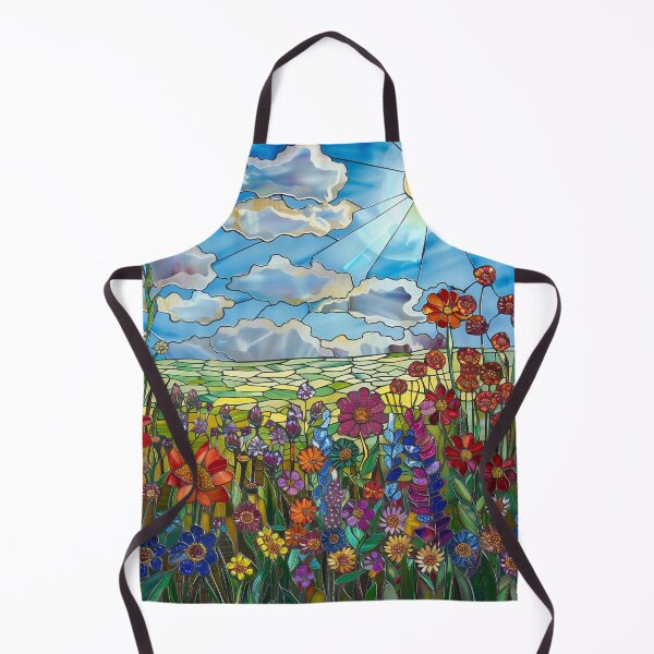 Aperçu de l'œuvre Vitrail Soleil et Fleurs 2 créée et vendue par hheritageprints.