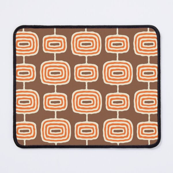 Item preview, Mid Mod Atomic Rings Abstract Pattern Brown & Orange designed and sold by tonymagnerart.