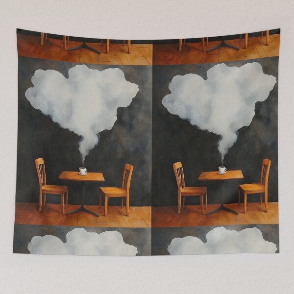 Item preview, Ethereal Coffee Steam in Empty Cafe designed and sold by WPCreator.