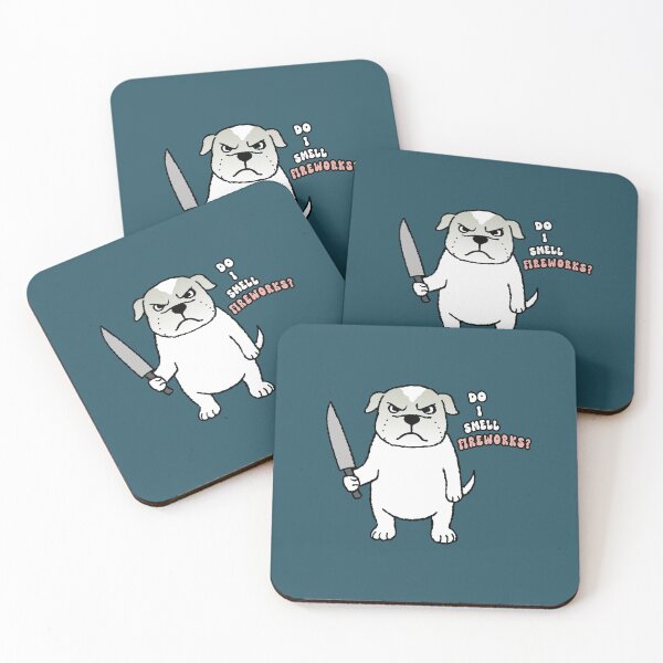 Item preview, Dog With Knife Smelling Fireworks  designed and sold by popanato.