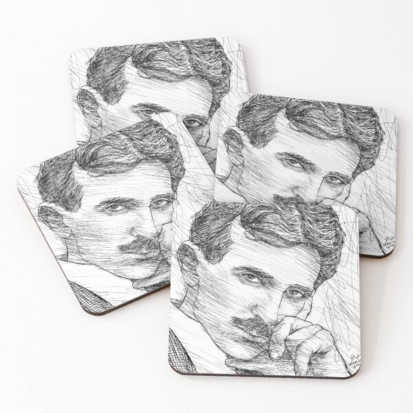 Item preview, NIKOLA TESLA ink portrait designed and sold by lautir.