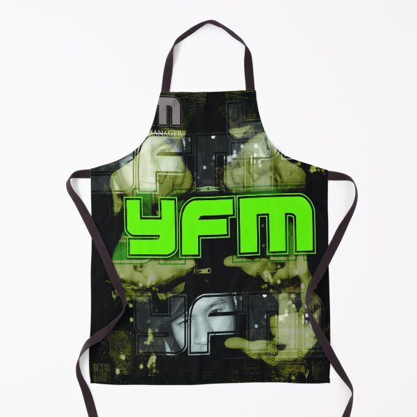 Aperçu de l'œuvre Logo Y.F.M vert audacieux avec portrait artistique en couches créée et vendue par YFMMediaNetwork.