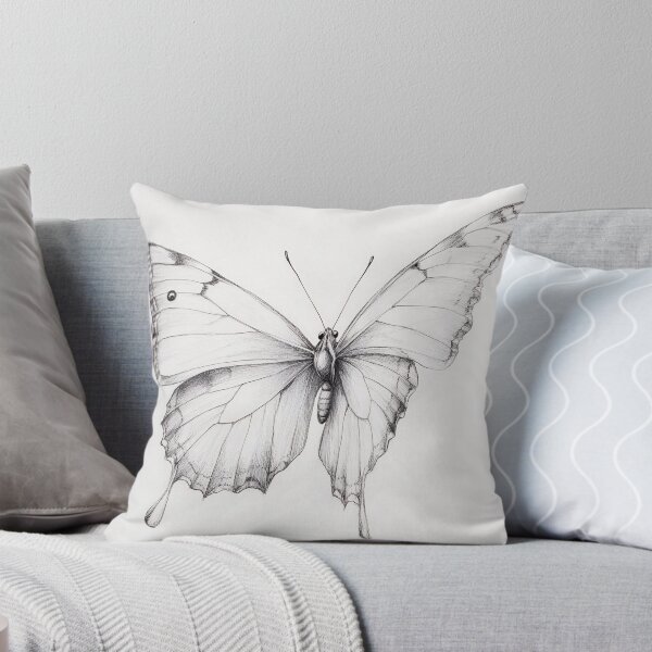 Item preview, Black and white monarch butterfly pencil drawing designed and sold by Pencil-Art.