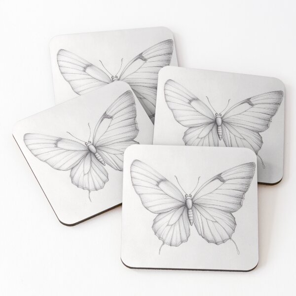 Item preview, Black and white monarch butterfly pencil drawing designed and sold by Pencil-Art.