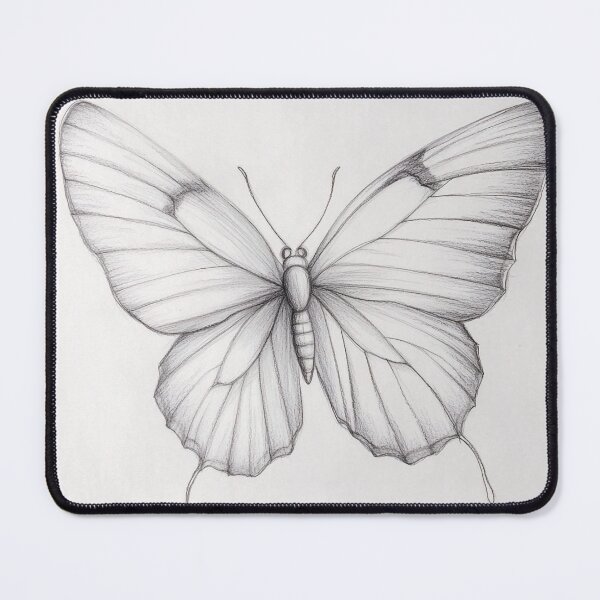 Item preview, Black and white monarch butterfly pencil drawing designed and sold by Pencil-Art.