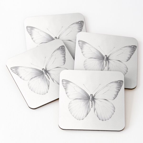 Item preview, Black and white monarch butterfly pencil drawing designed and sold by Pencil-Art.