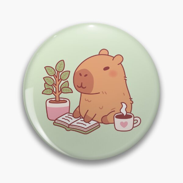 Item preview, Cute Capybara Enjoying A Good Read And Coffee designed and sold by rustydoodle.