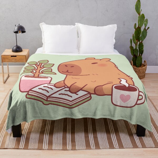 Item preview, Cute Capybara Enjoying A Good Read And Coffee designed and sold by rustydoodle.