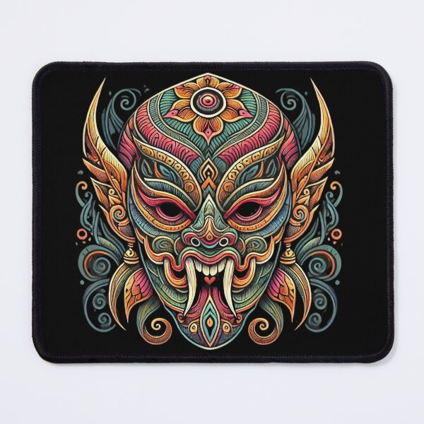 Item preview, Vibrant Phi Ta Khon Mask – Traditional Thai Festival Art in Bold Colors designed and sold by MrDRK1536.