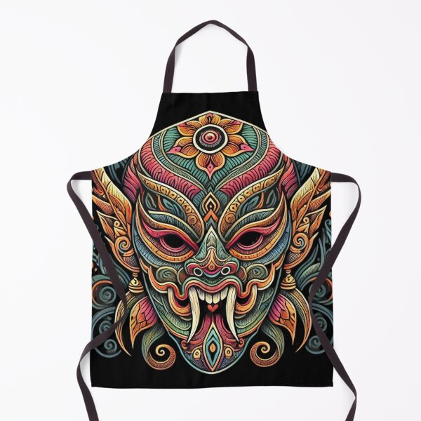 Item preview, Vibrant Phi Ta Khon Mask – Traditional Thai Festival Art in Bold Colors designed and sold by MrDRK1536.