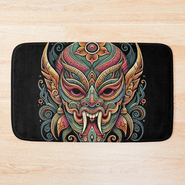 Item preview, Vibrant Phi Ta Khon Mask – Traditional Thai Festival Art in Bold Colors designed and sold by MrDRK1536.