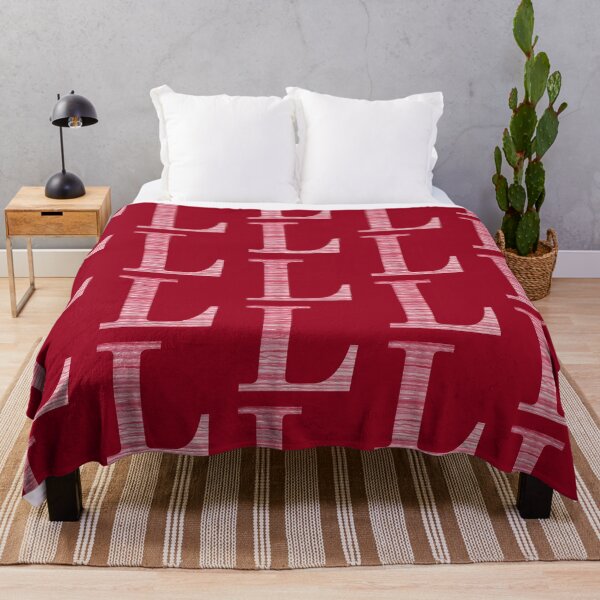 Item preview, Letter L Red Watercolor Stripes Initial Monogram designed and sold by theartofvikki.